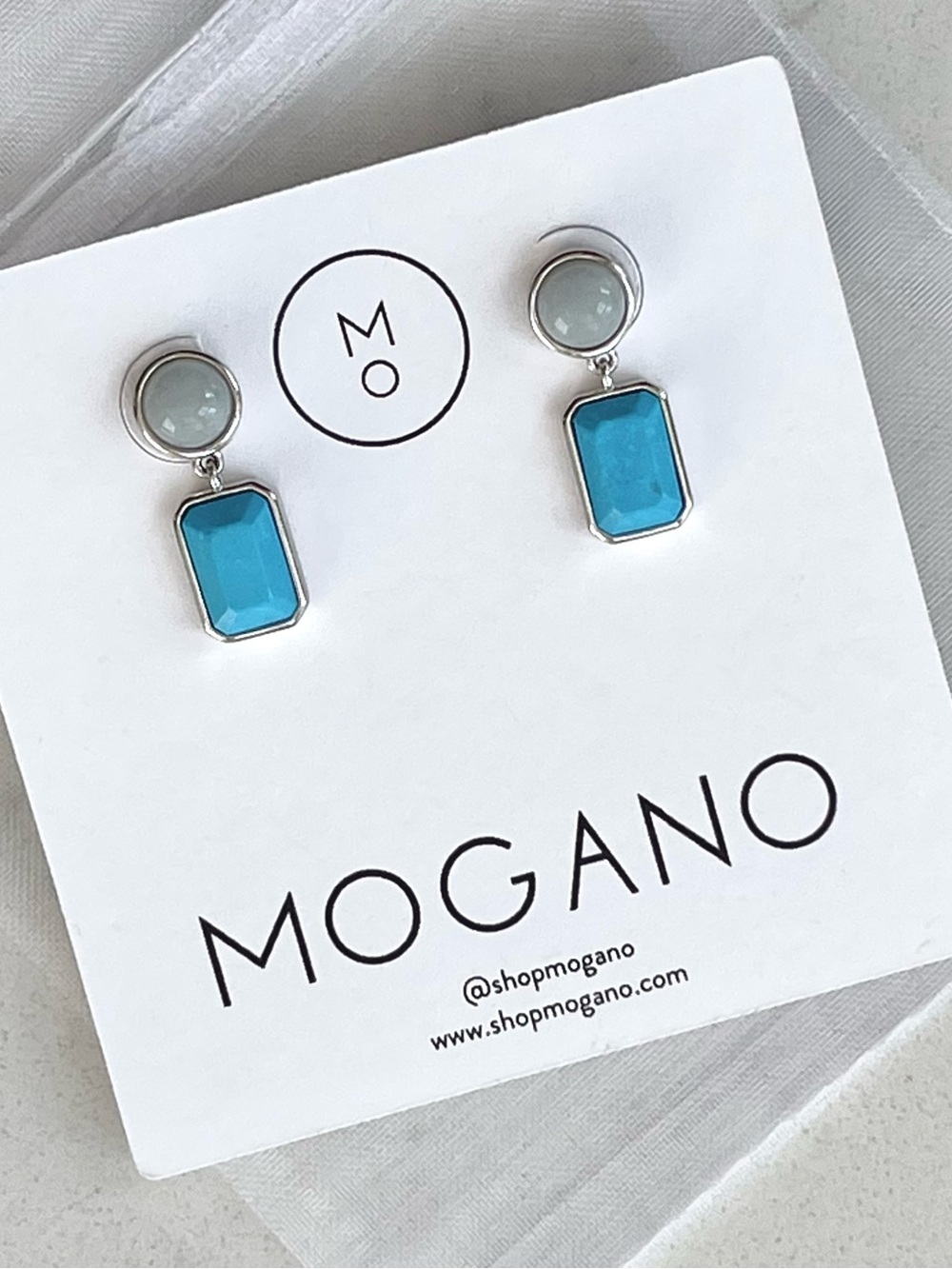 NEW Morgano Sterling Silver Turquoise Drop Statement Earrings: Marked 925